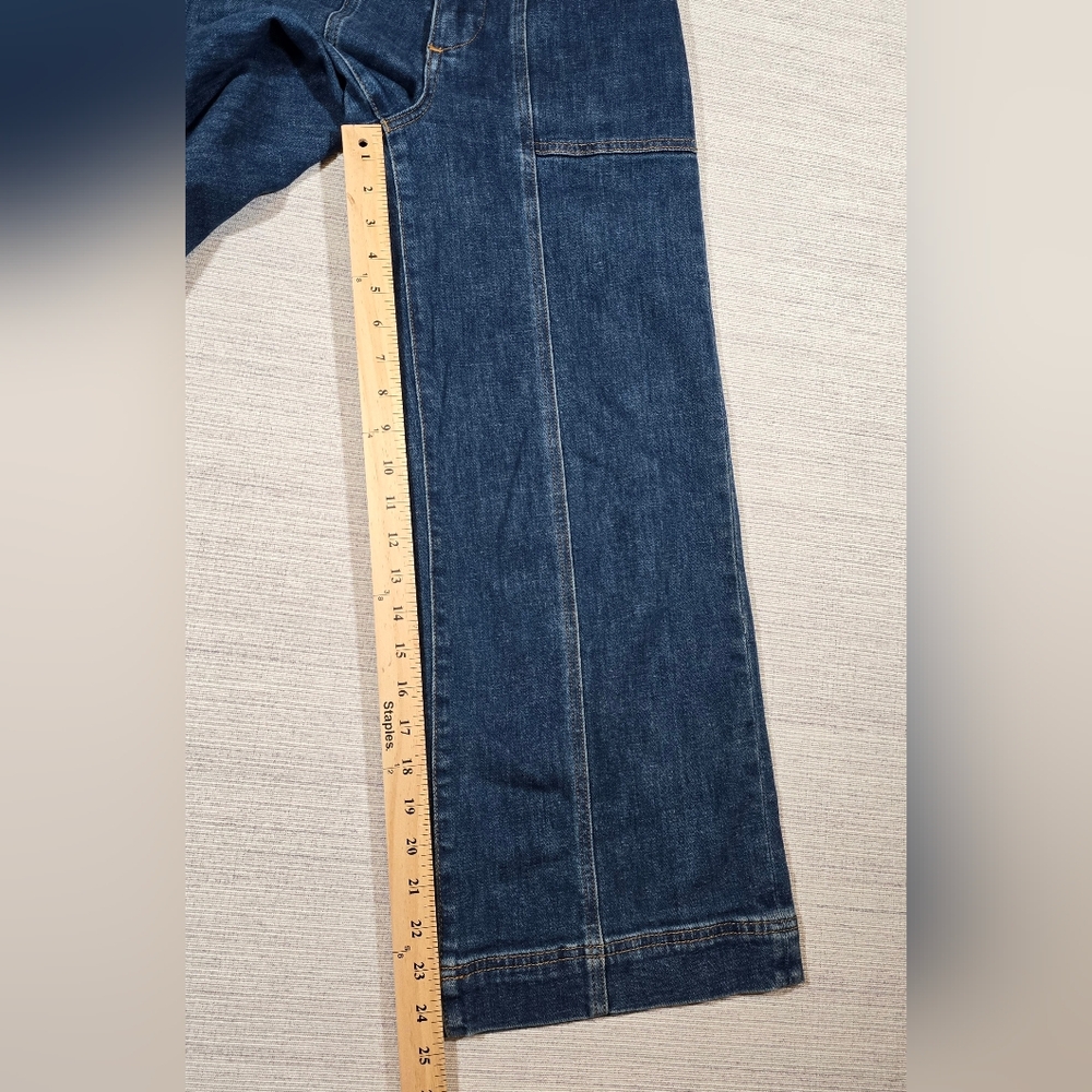 Pilcro High-Waist Cropped Wide-Leg Jeans in Dark Blue - Picture 10 of 10